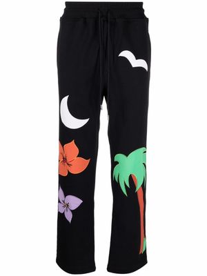 Just Don pantalon de jogging droit à broderies - Noir