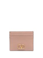 Valentino Garavani porte-cartes VLogo Signature en cuir - Rose - thumbnail