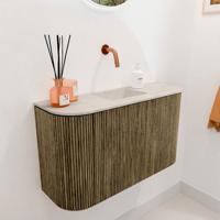 Toiletmeubel Mondiaz Joya Dlux | 73.2 cm | Meubelkleur Dusk | Faye wastafel Ostra Wasbak Midden | Zonder kraangat(en)