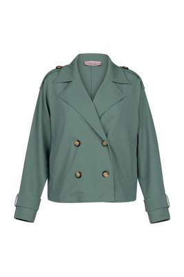 Cato bonded trenchcoat - dark sage green - 13541