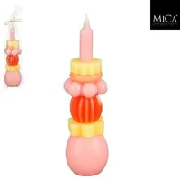 Mica Decorations kaars 7x26cm roze