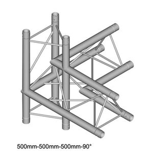 Duratruss DT 23 C44-LUD Trusshoek 90 + rechts omlaag + rechts omhoog (bij Apex Up)