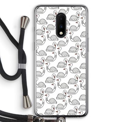 Zwanen: OnePlus 7 Transparant Hoesje met koord