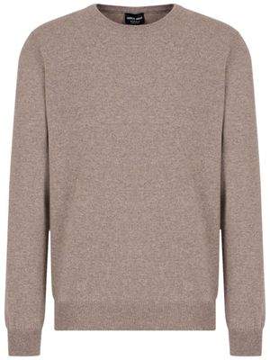 Giorgio Armani pull chiné en cachemire à col rond - Tons neutres