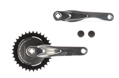 Miranda alfa 1 crankstel met disc 95mm 33 tands gepolijst zwart 572333