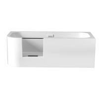 Inloop douchebad Xenz Go! | Rechts | 180x80 cm | Acryl | Incl. waterval vulcombi | Glans wit