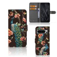 Google Pixel 8 Pro | Telefoonhoesje | Met pasjeshouder | Pauw met Bloemen