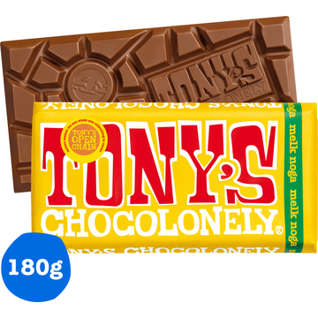 Tony&apos;s Chocolonely Melk Chocolade Reep Noga 180 g bij Jumbo