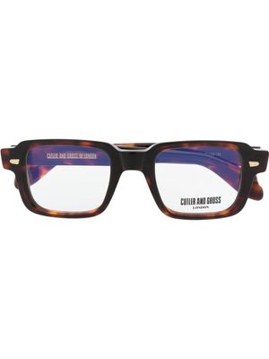 Cutler & Gross lunettes de vue à effet écailles de tortue - Marron