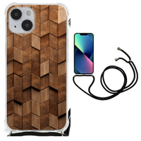 Stevig Telefoonhoesje voor iPhone 14 Plus Wooden Cubes