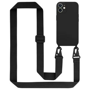 Cadorabo Mobiele telefoon ketting geschikt voor Apple iPhone 12 MINI Hoesje in LIQUID ZWART - Silicone beschermhoes