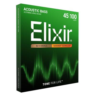 Elixir 14502 Nanoweb Gecoate Bronzen Akoestische Bassnaren (45-100)