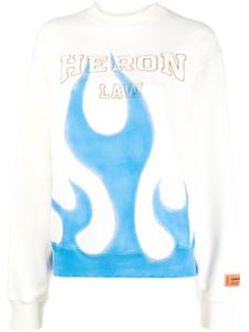 Heron Preston sweat à imprimé flammes - Blanc