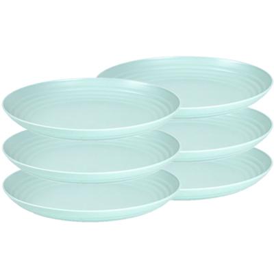 Plasticforte Rond bord/camping bord - Set van 6x stuks - D25 cm - mintgroen - kunststof