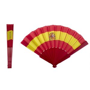 Hand waaier Spaanse vlag 23 cm   -