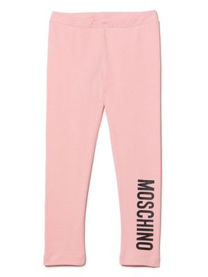 Moschino Kids legging en coton à logo imprimé - Rose