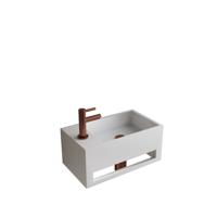 Fonteinset BWS Solid Surface Met Handdoekhouder Links Mat Wit Koper
