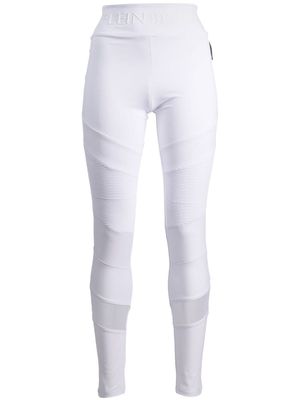 Plein Sport legging à taille logo - Blanc