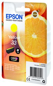 Epson Oranges Singlepack Yellow 33 Claria Premium Ink