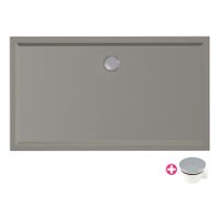 Douchebak Xenz Mariana | 140x90x4 cm | Incl.Afvoersifon-Chroom | Acryl | Rechthoekig | Cement mat