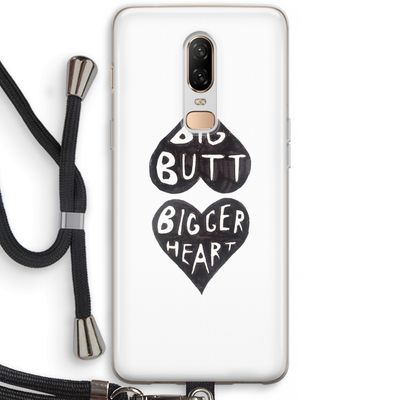 Big butt bigger heart: OnePlus 6 Transparant Hoesje met koord