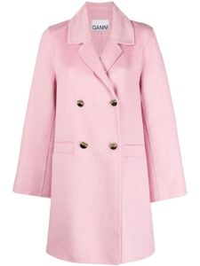 GANNI manteau croisé à revers crantés - Rose