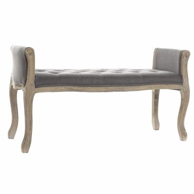 Kruk DKD Home Decor Natuurlijk Donker grijs Rubberwood Canvas 109 x 44,5 x 60 cm
