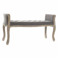 Kruk DKD Home Decor Natuurlijk Donker grijs Rubberwood Canvas 109 x 44,5 x 60 cm