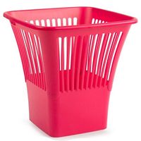 Afvalbak/vuilnisbak/kantoor prullenbak - plastic - fuchsia roze - 30 cm - thumbnail