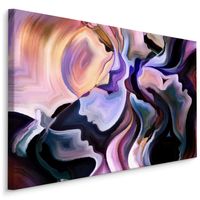 Schilderij - Abstractie en Gezichten, Premium Print - thumbnail