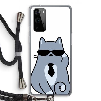 Cool cat: OnePlus 9 Pro Transparant Hoesje met koord