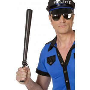 Politie/beveiliger gummiknuppel wapen - 52 cm - zwart - Carnaval verkleed accessoires