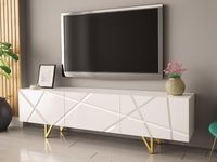 Tv-meubel OTIS 3 klapdeuren wit/hoogglans wit - thumbnail