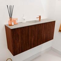 Toiletmeubel Mondiaz Joya Dlux | 90 cm | Meubelkleur Ruby | Faye wastafel Opalo Wasbak Midden | 1 kraangat