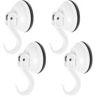 Benson sterke zuignap badkamer/keuken ophang haken - 4x stuks - kunststof - Draagkracht 6 KG