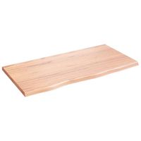 vidaXL Tafelblad 80x40x2 cm behandeld massief eikenhout lichtbruin