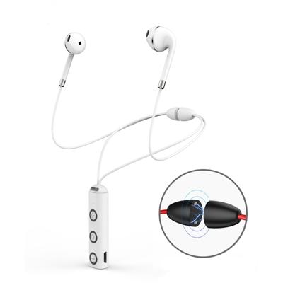 BT313 magnetische oordopjes sport draadloze koptelefoon handsfree Bluetooth HD stereo Bass headsets met Mic (wit)