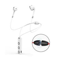 BT313 magnetische oordopjes sport draadloze koptelefoon handsfree Bluetooth HD stereo Bass headsets met Mic (wit)