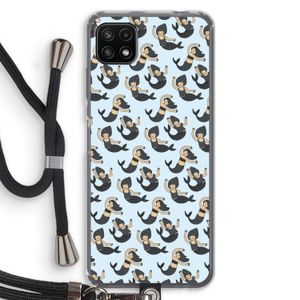 Zeemeermin: Samsung Galaxy A22 5G Transparant Hoesje met koord