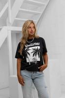Guess Palm Print Washed T-Shirt Dames Donkergrijs - Maat L - Kleur: Donkergrijs | Soccerfanshop