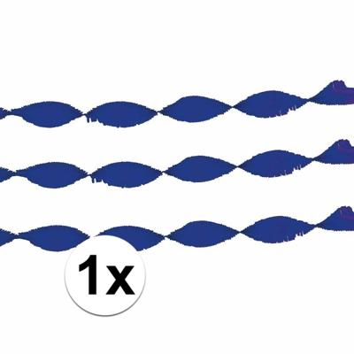 1x crepe papier slingers/guirlande - 6 meter - blauw
