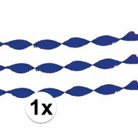 1x crepe papier slingers/guirlande - 6 meter - blauw