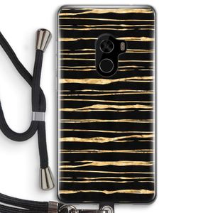 Gouden strepen: Xiaomi Mi Mix 2 Transparant Hoesje met koord