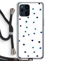 Blauwe stippen: Oppo Find X3 Transparant Hoesje met koord