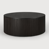 Ethnicraft Ronde Salontafel 'Roller Max' Gevernist Mahoniehout, 80cm, kleur Donkerbruin