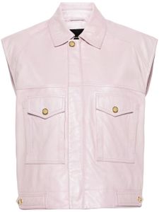 PINKO gilet en cuir - Rose