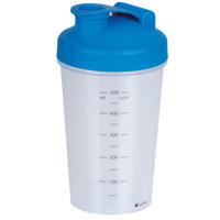 Shakebeker/shaker/bidon - 600 ml - blauw - kunststof