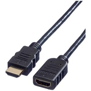 VALUE HDMI + Ethernet M/F 1 m HDMI kabel HDMI Type A (Standaard) Zwart