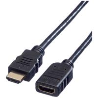 VALUE HDMI + Ethernet M/F 1 m HDMI kabel HDMI Type A (Standaard) Zwart - thumbnail