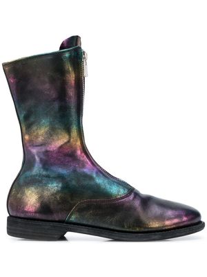 Guidi bottines à effet iridescent - Multicolore